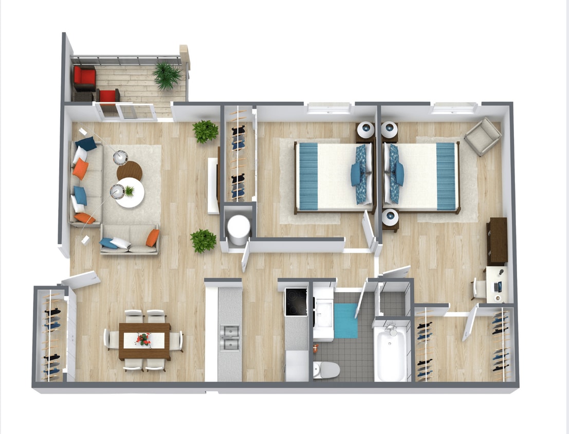 Floor Plan - Two Bedroom One Bath