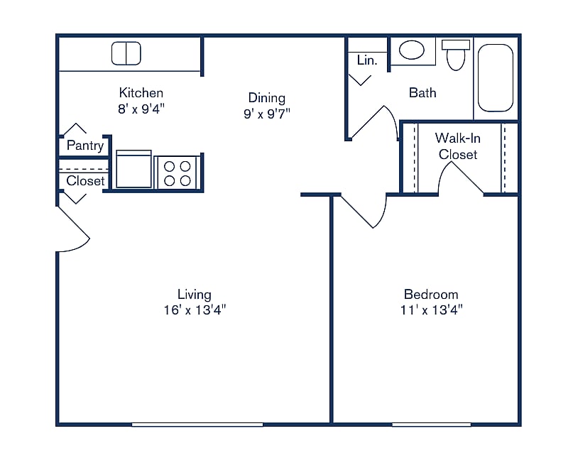 1x1_672_sqft[1] - 1 Bedroom, 1 Bath NO PATIO OR BALCONY (672 sqft.)