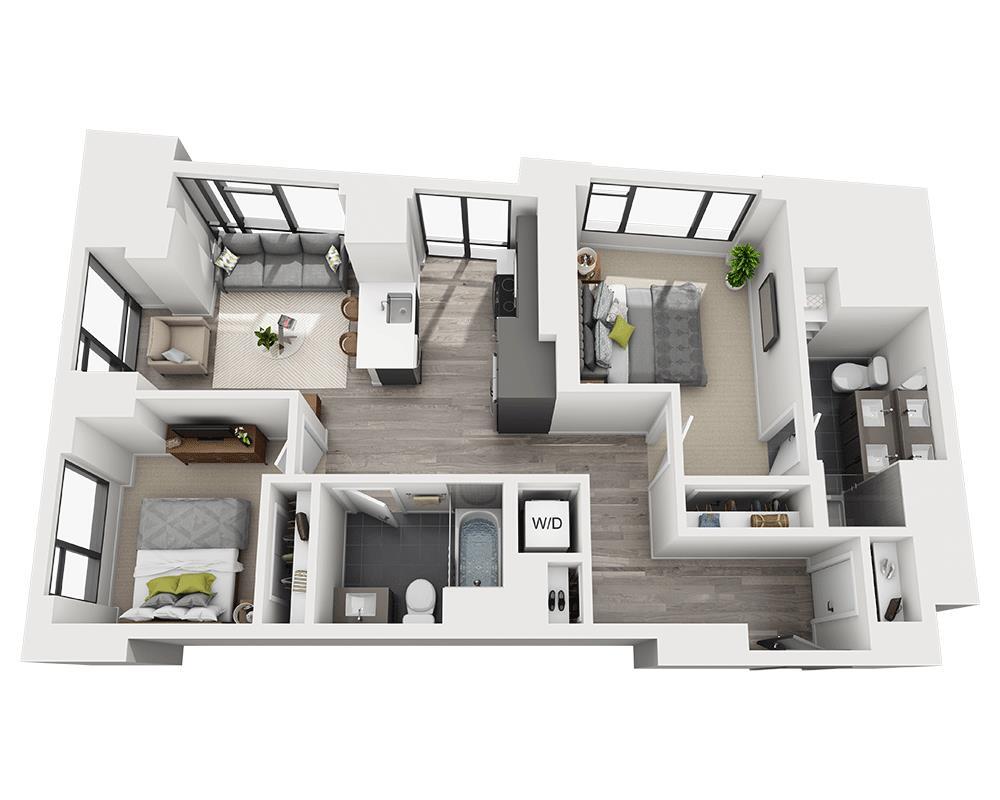 Floor Plan - Two Bedroom B2F