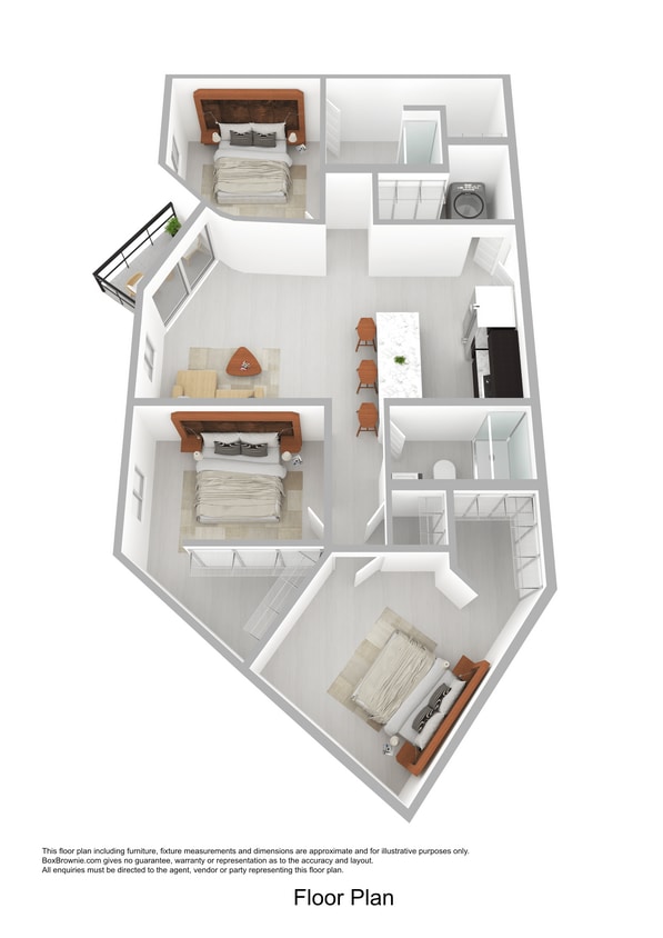 Floor Plan - 3 Bedroom 2 Bathroom