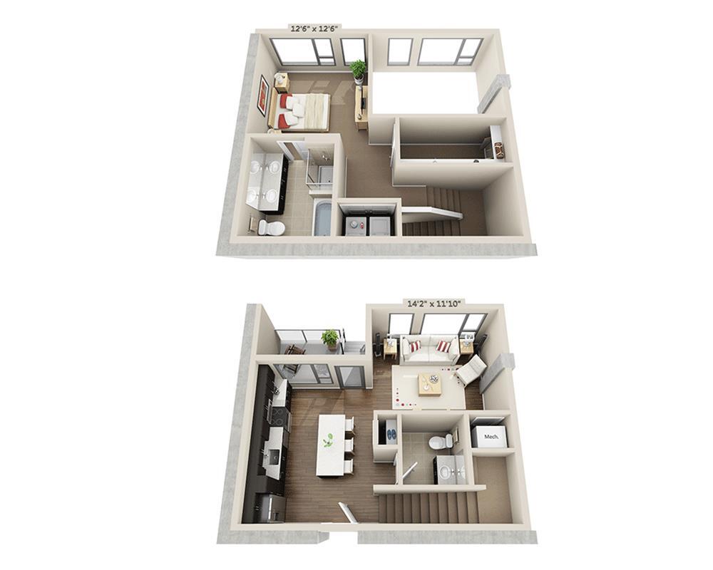 Floor Plan - One Bedroom A1.5A