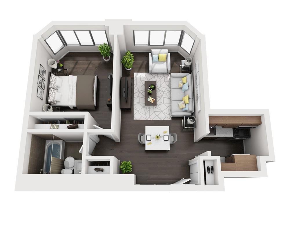 Floor Plan - One Bedroom A1C