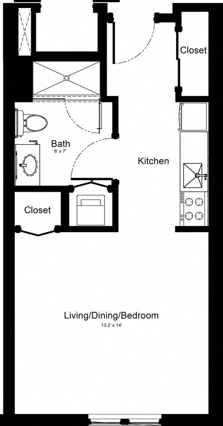 Floor Plan - Studio ST1 Furnished