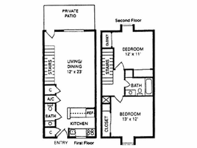2BR/1.5BA - 2 Bedroom Town Home (Brittany)