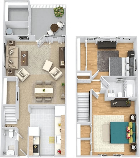 Floor Plan - Oxford with Yard Townhome Renovated 
