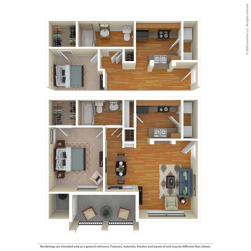 Floor Plan - 1 Bed 1 Bath 796 SqFt (676 Net)