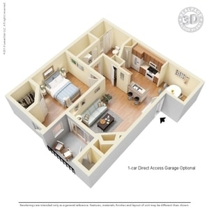 1BR/1BA - 1 Bed 1 Bath 724 SqFt (658 Net)