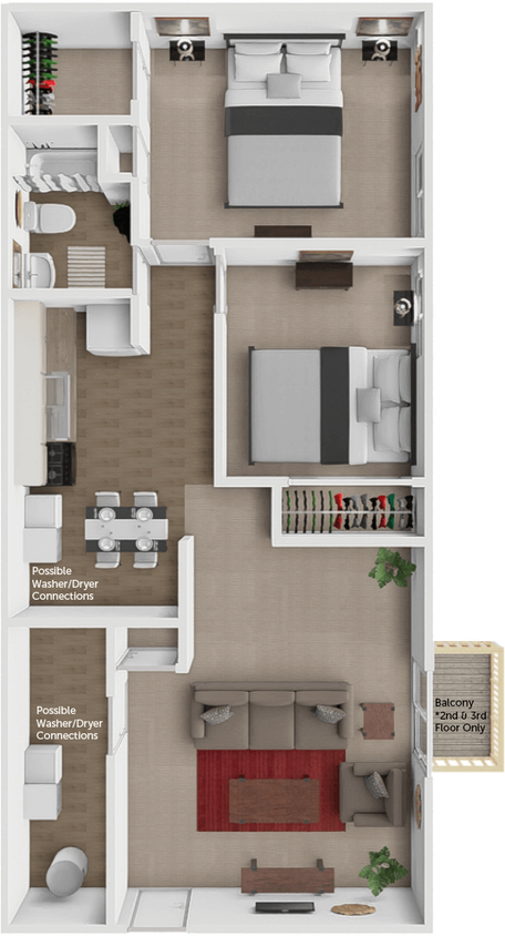 Floor Plan - 2BD 1BA