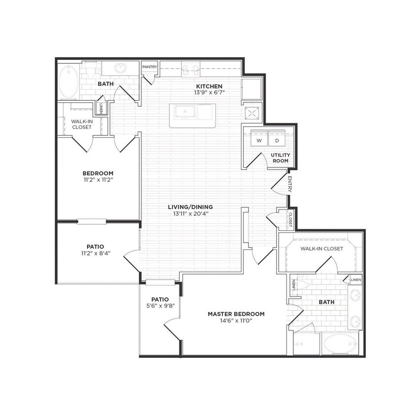 Floor Plan - B3 - Two Bedroom