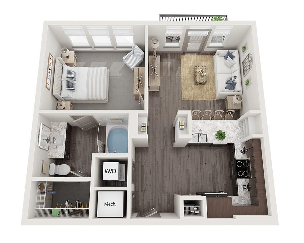 Floor Plan - One Bedroom A1E