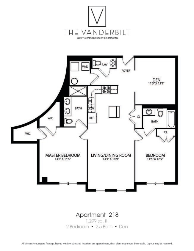 Floor Plan - 2 Bed - 2.5 Bath - Den
