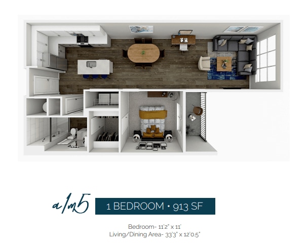 Floor Plan - Vaulted 1 Bedroom 1 Bathroom With SOARING 25 Ft...