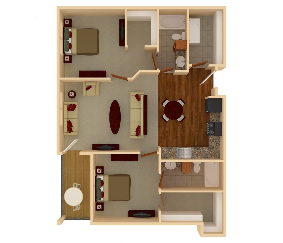 Floor Plan - 2 Bedroom 2 Bathroon