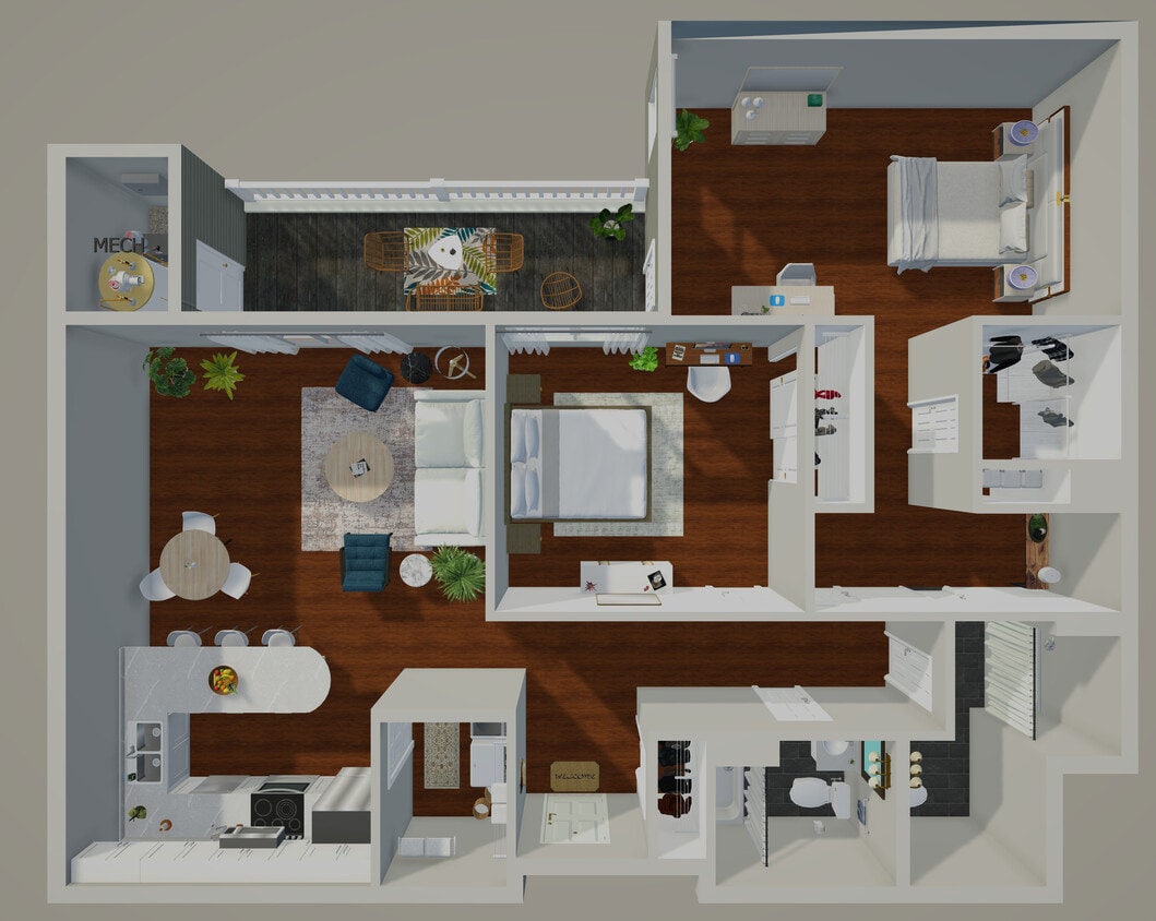 Floor Plan - 2 Bed / 2 Bath - Style 1