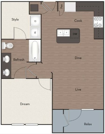 A5_Floorplan.jpg - 1 Bed X 1 Bath