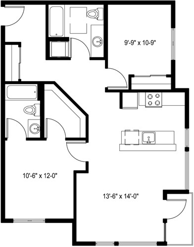 Floor Plan - 2 Bedroom H