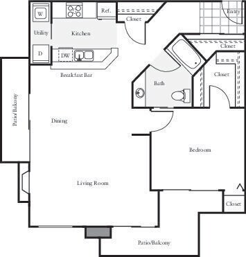 Floor Plan - 1x1 - O