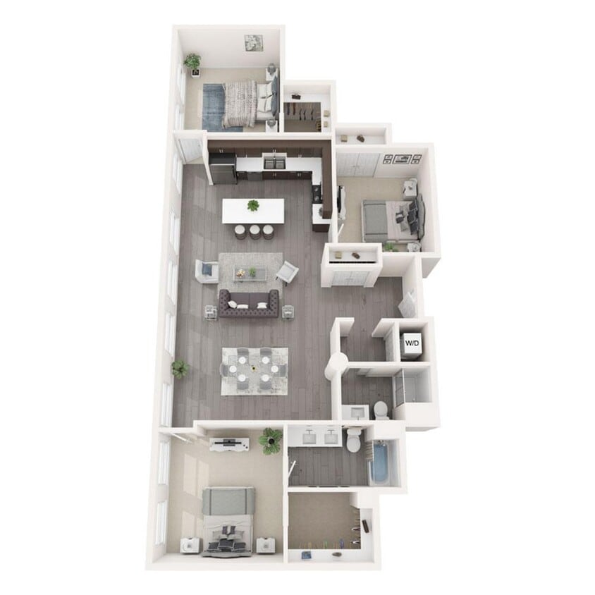Floor Plan - 3 Bedroom - 2 Bath