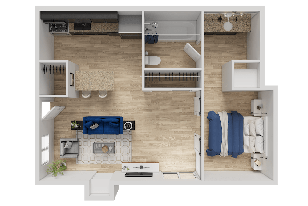 Floor Plan - One Bedroom