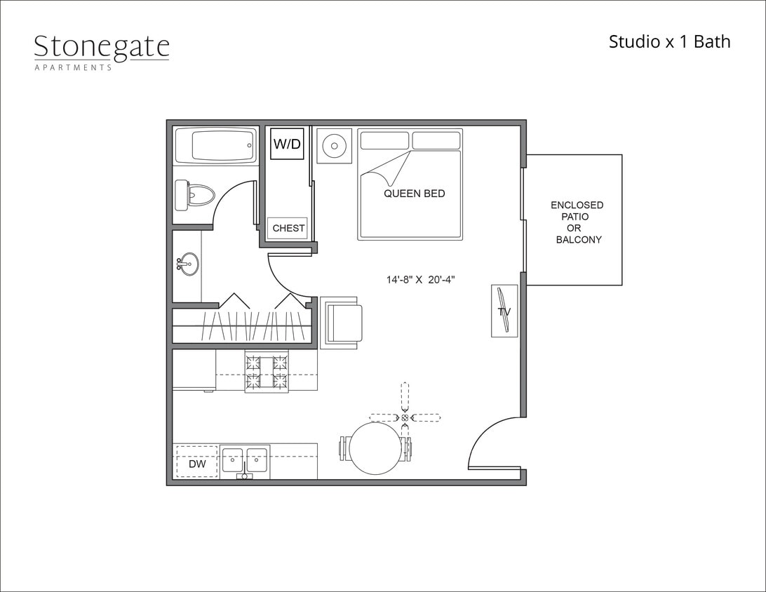 Floor Plan - Studio Furnished