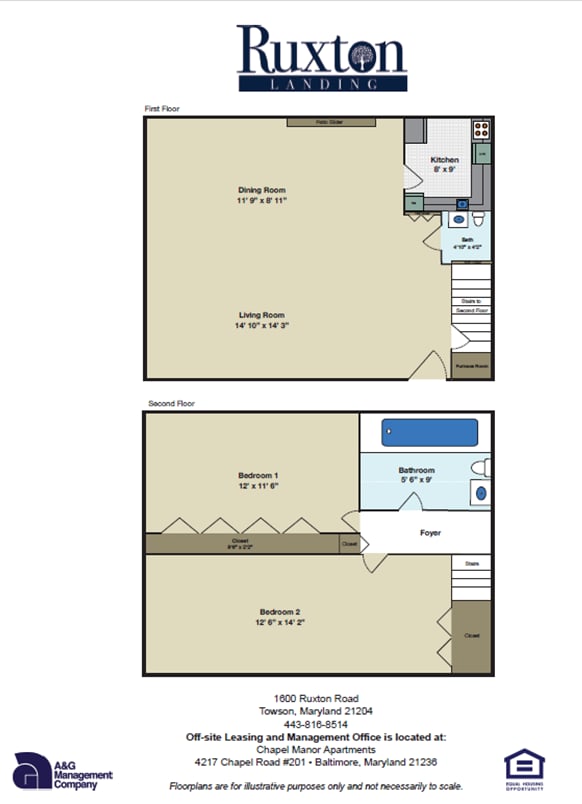 RL - Floor Plan - Two Bedroom Townhome
