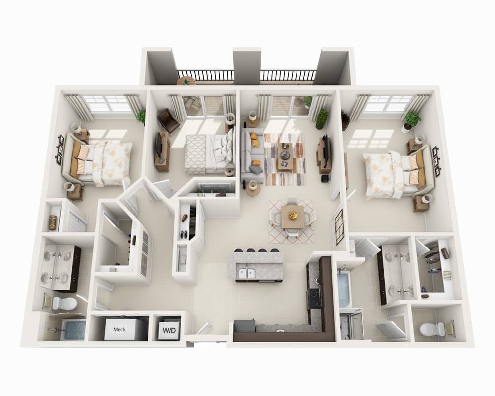 Floor Plan - Three Bedroom C2