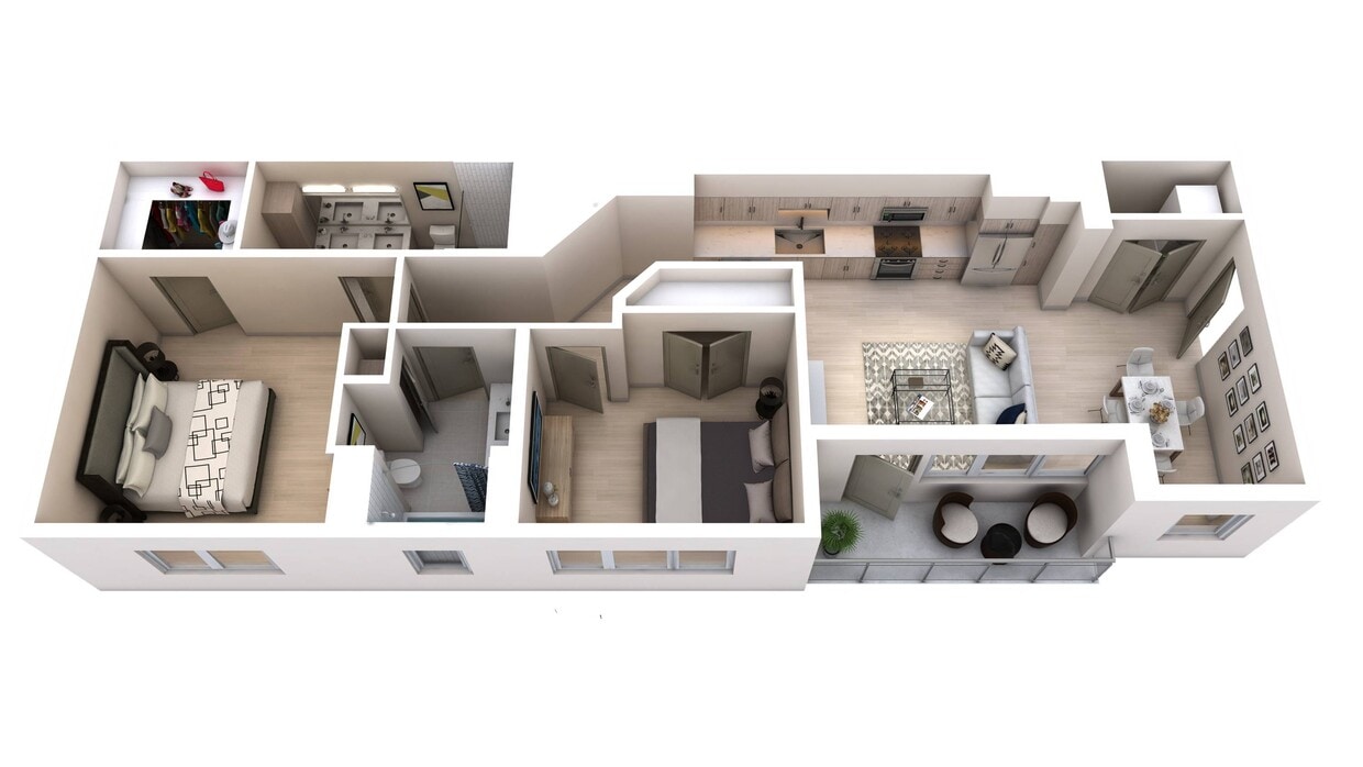 Two Bedroom Two Bath (1,030) - Two Bedroom Two Bath (1,030)