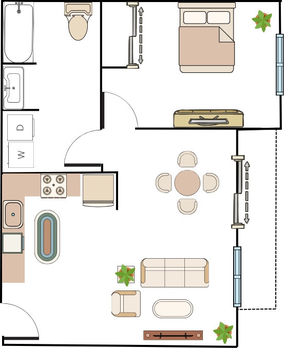 Floor Plan -  Modern & Cozy One-Bedroom Apartment – Now Leas...
