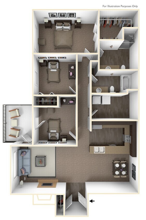 Floor Plan - 3 Bedroom 2 Bath