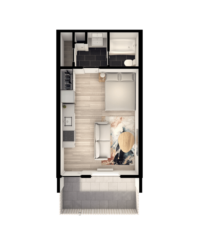 Floor Plan - 1 Bedroom