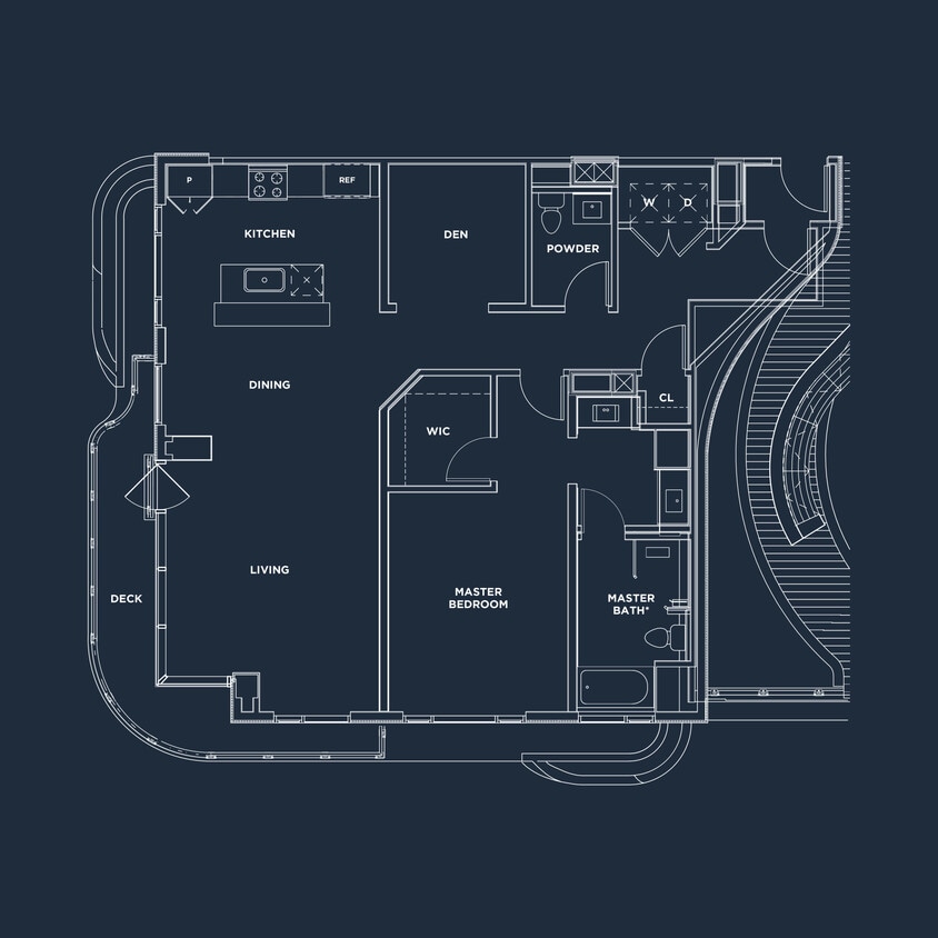 Floor Plan - ONE BEDROOM + DEN