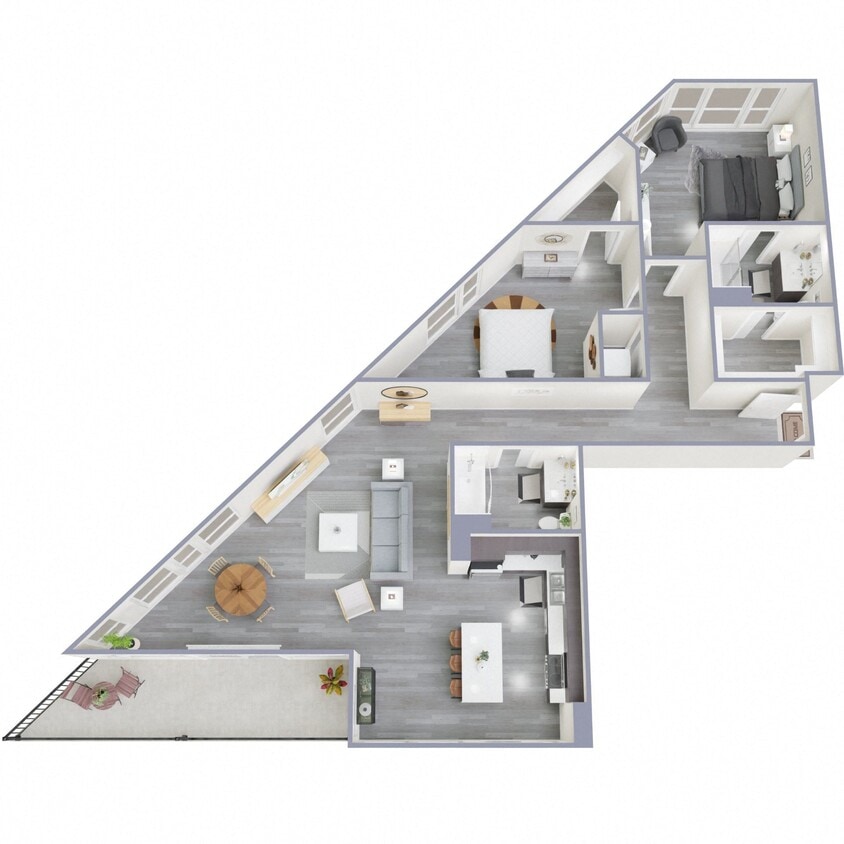 Floor Plan - M - 2 Bed 2 Bath