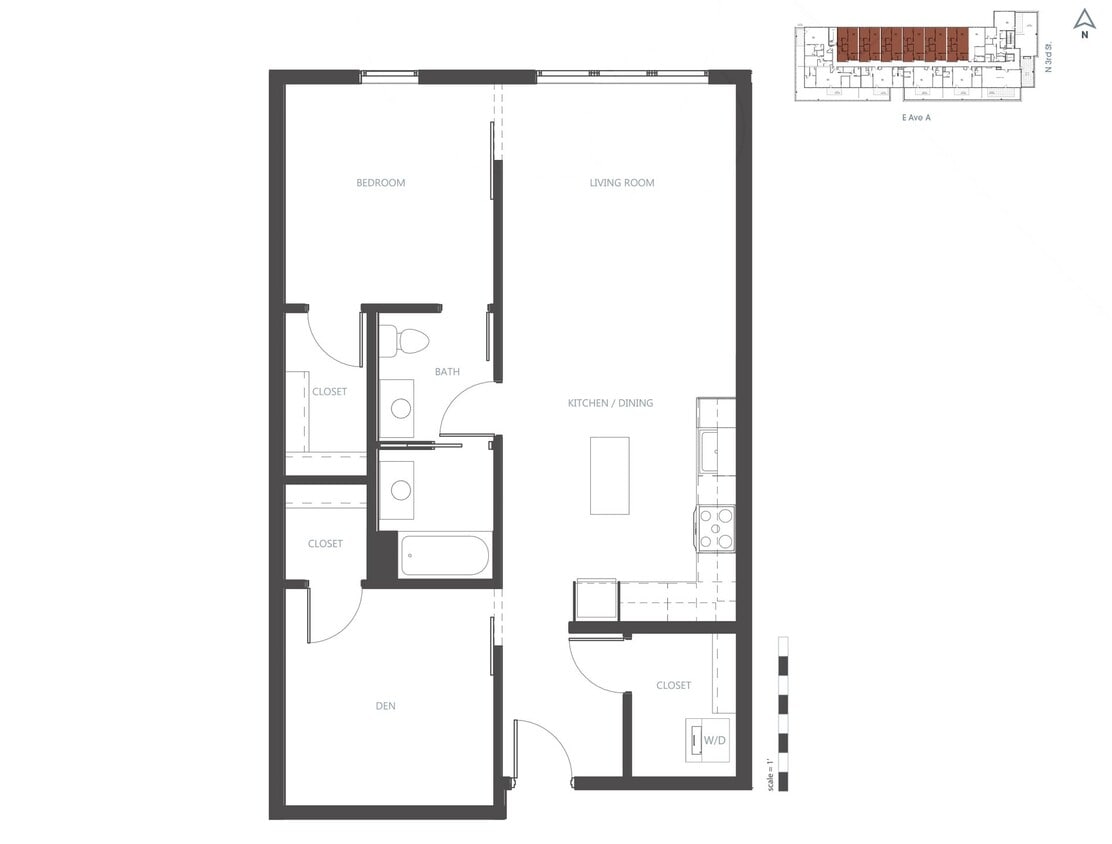 Floor Plan - Floor Plan W 1+/1