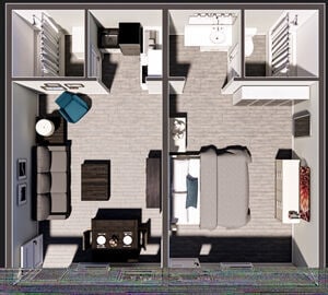 Floor Plan - 1 Bedroom