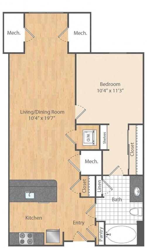 Floor Plan - 1 Bed/1 Bath-A1a
