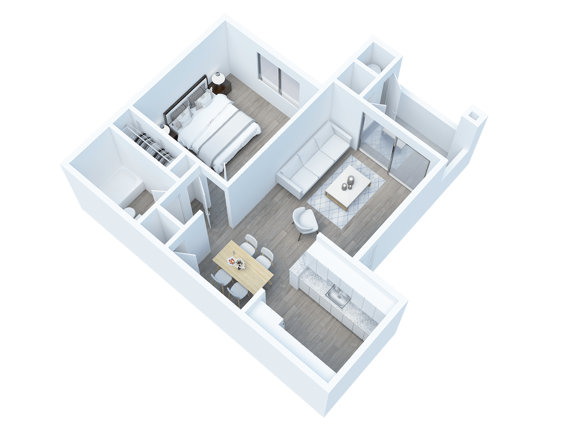 Floor Plan - One Bedroom One Bath