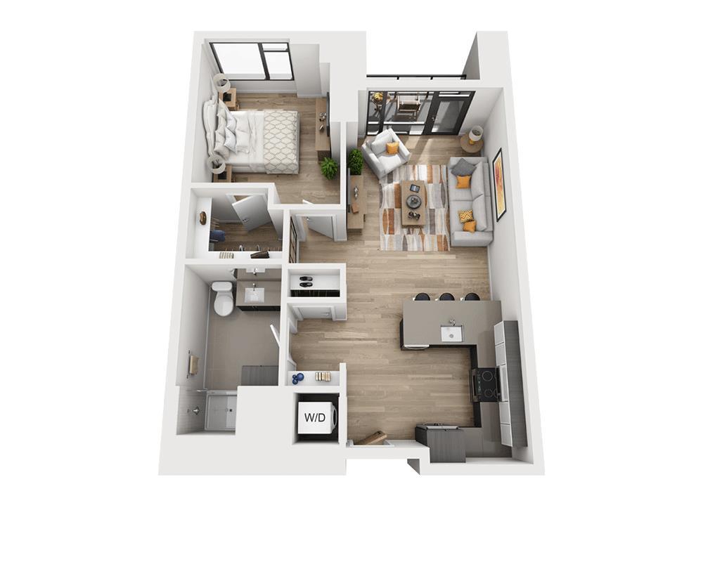 Floor Plan - One Bedroom A1AK