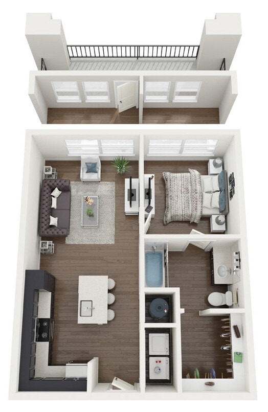 Floor Plan - 1A-B BALCONY