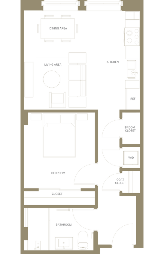 Floor Plan - One Bedroom B