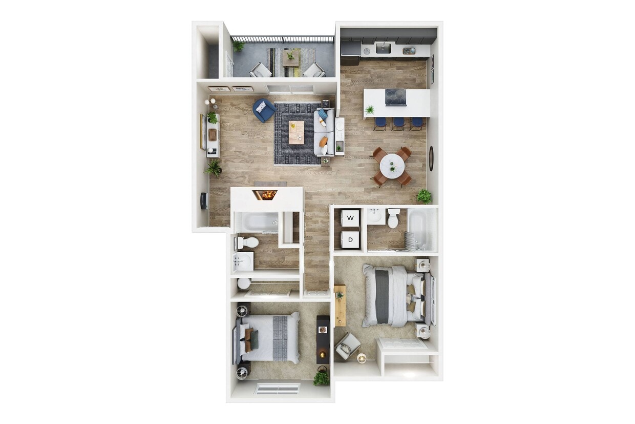 Floor Plan - 2 BDRM, 2 BTH H