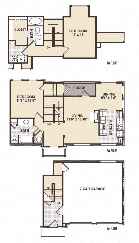 Floor Plan - 2B2B TH Hyde Park