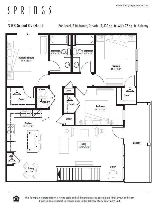 Floor Plan - 3 BR Grand Overlook Garage