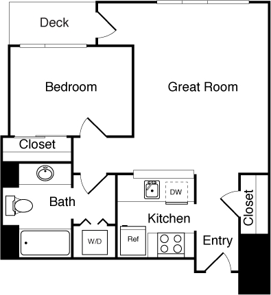 Floor Plan - 1 Bed City 750