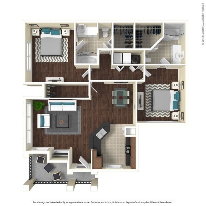 TheMadison_1021sq_2x2.jpg - B1 The Madison - 2 Bedroom, 2 Bathroom