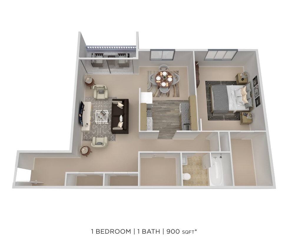 Floor Plan - One Bedroom-900 sqft
