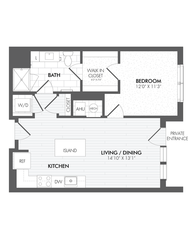 Floor Plan - 1 Bed/1 Bath-A7