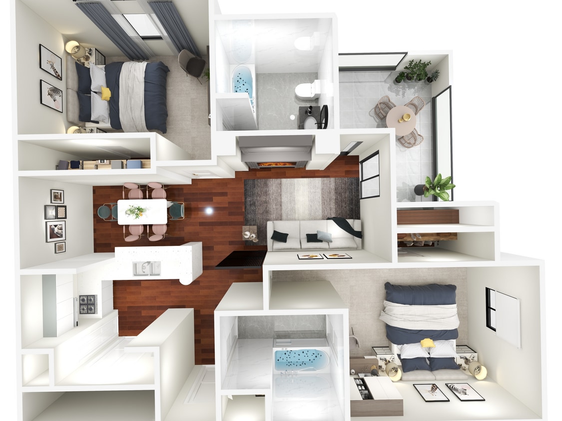 Metropolitan-B2 1039 sqft 2B2B & Balcony-View 1.jpg - 2 Bedroom 2 Bath - Reno