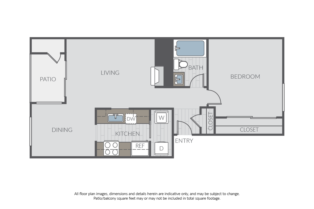 Plan 1D (1 Bed, 1 Bath) - Plan 1D
