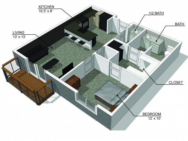 Floor Plan - 1 Bedroom A