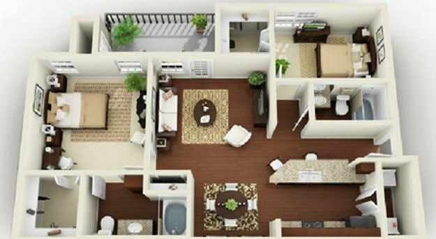 3D- 2 BR WIlimington I- Down.jpg - Wilmington I